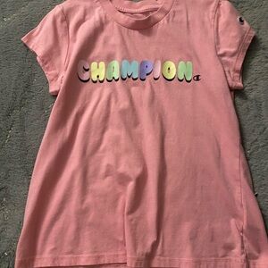 Champion Kids Pastel Lettering Pink Tee